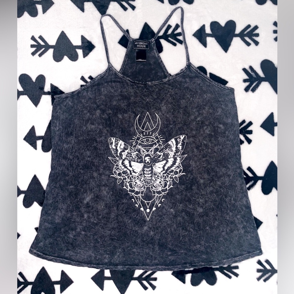 Gothic moth tank top